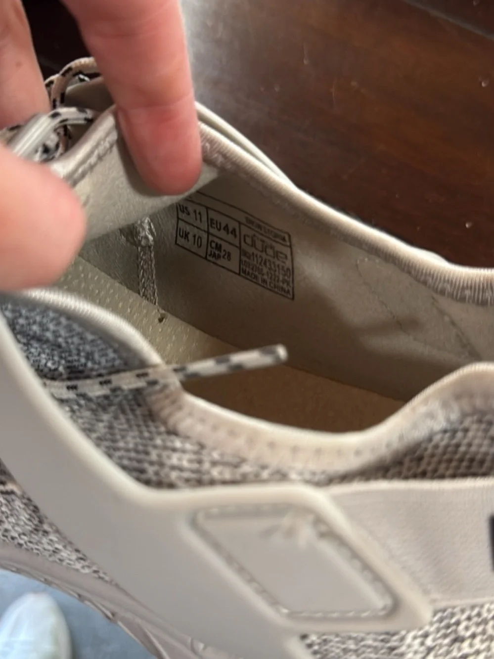 Hey Dude Men's Light Gray Knit Sneakers with White Accents